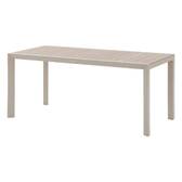 Garden table ÉVASION Wood effect Linen / Clay 6 seats - Epoxy-treated aluminum, wood-effect aluminum slats Wood Effect Linen / Clay