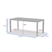 Garden table ÉVASION Wood effect Linen / Clay 6 seats - Epoxy-treated aluminum, wood-effect aluminum slats Wood Effect Linen / Clay
