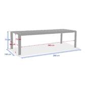 Garden table DOMILLY Coffee 10 seats - Epoxy-coated aluminum Coffee