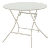 Round folding garden table GREENSBORO Clay 4 seats - Epoxy treated steel, Reinforced anti-rust treatment Clay
