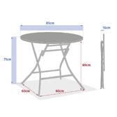 Round folding garden table GREENSBORO Clay 4 seats - Epoxy treated steel, Reinforced anti-rust treatment Clay