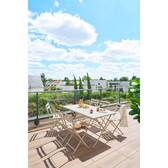 Rectangular folding garden table GREENSBORO Clay 6 seats - Epoxy treated steel, Reinforced anti-rust treatment Clay