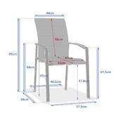 Stackable garden chair with arms DIESE Ivory / Clay Epoxy-treated aluminum, Texaline Ivory / Clay