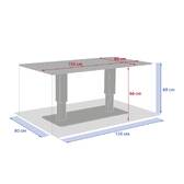 Rectangular Lift-Top Garden table SALIMIA Graphite 150 x 80 x 69 cm - Epoxy-coated aluminum Graphite