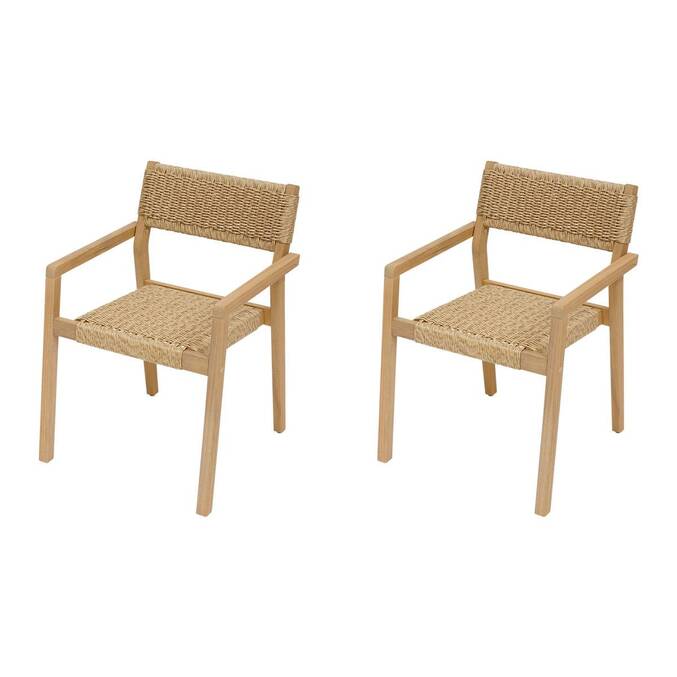 Set of 2 armchairs TEMEIRA Acacia FSC® certified Acacia, synthetic woven resin Acacia