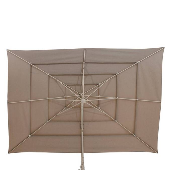 Tilt rectangular cantilever parasol MELHIA Linen 4 x 3 m - Epoxy-treated aluminum, Steel, Olefin Linen