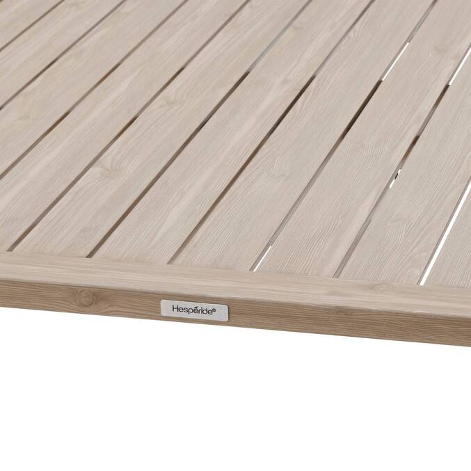 Rectangular lift-up garden table SALIMIA Clay / Linen 150 x 80 x 69 cm - Epoxy-coated aluminum Clay / Linen
