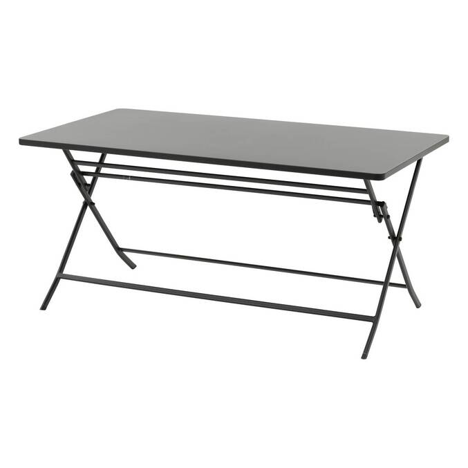 Rectangular folding garden table GREENSBORO Graphite 6 seats - Epoxy treated steel, Reinforced anti-rust treatment Graphite