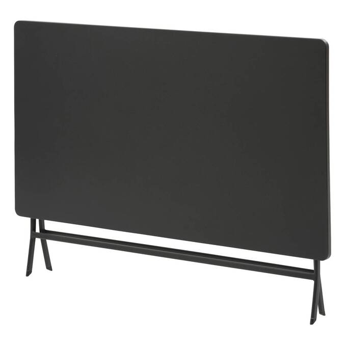 Rectangular folding garden table GREENSBORO Graphite 6 seats - Epoxy treated steel, Reinforced anti-rust treatment Graphite