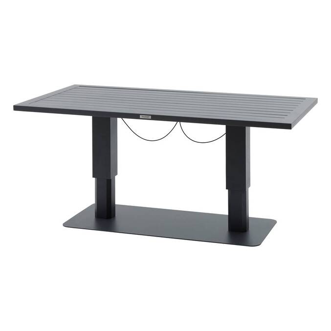 Rectangular Lift-Top Garden table SALIMIA Graphite 150 x 80 x 69 cm - Epoxy-coated aluminum Graphite