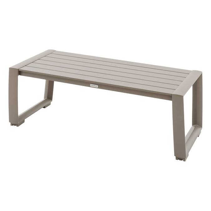 Garden lounge set BOREANE Hazelnut / Coffee 5 seats - Epoxy-treated aluminum, Texaline, Polyester Hazelnut / Coffee
