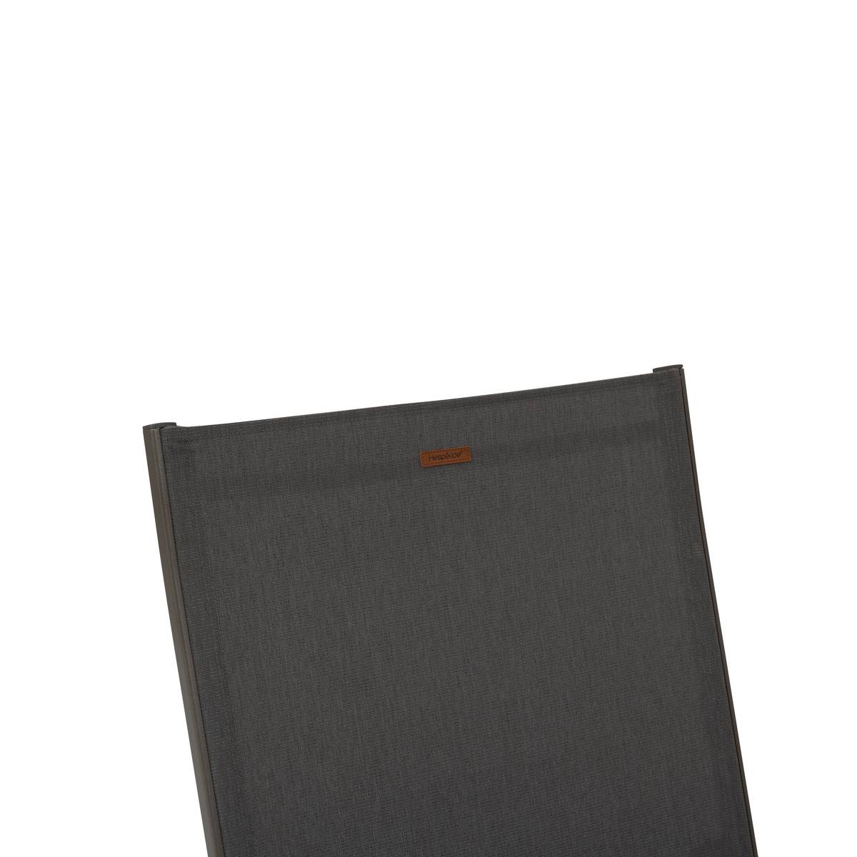 Sun lounger JIMANI Anthracite / Graphite 2 wheels - Epoxy-coated aluminum, Texaline Anthracite / Graphite