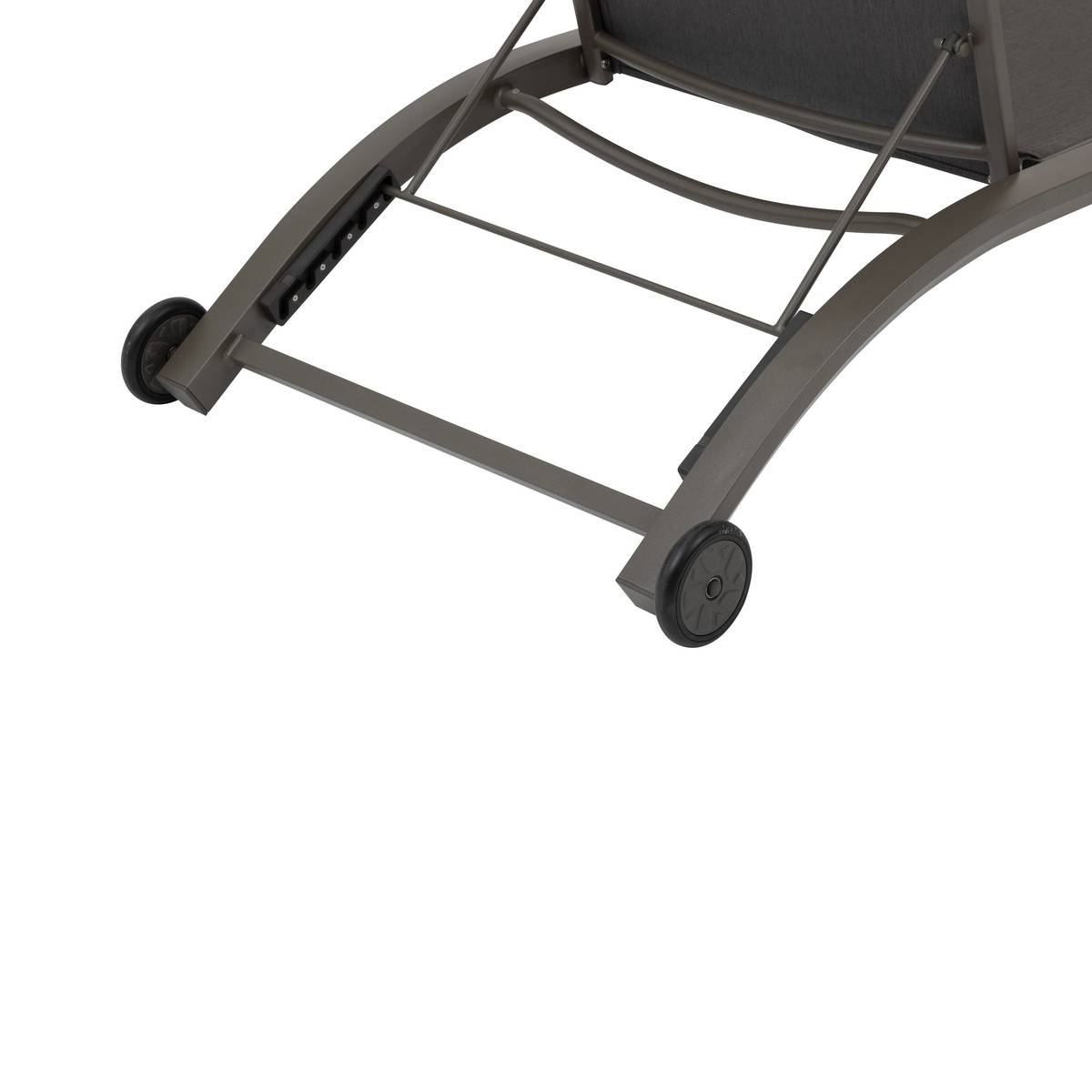 Sun lounger JIMANI Anthracite / Graphite 2 wheels - Epoxy-coated aluminum, Texaline Anthracite / Graphite