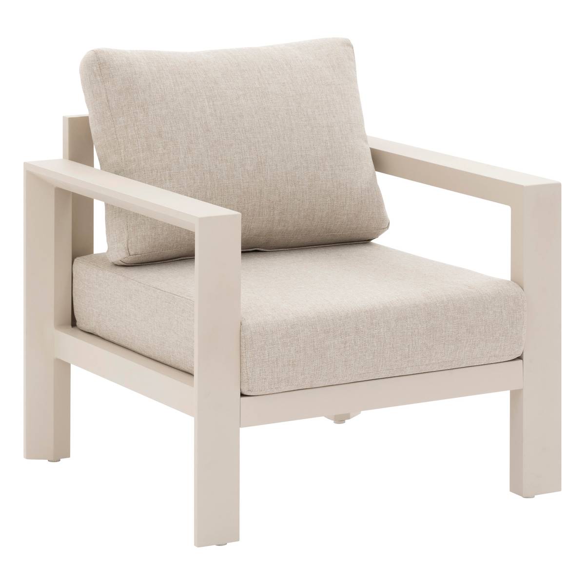 Garden lounge set ÉVASION Clay / Linen 5 seats - Epoxy-treated aluminum, Olefin Clay / Linen