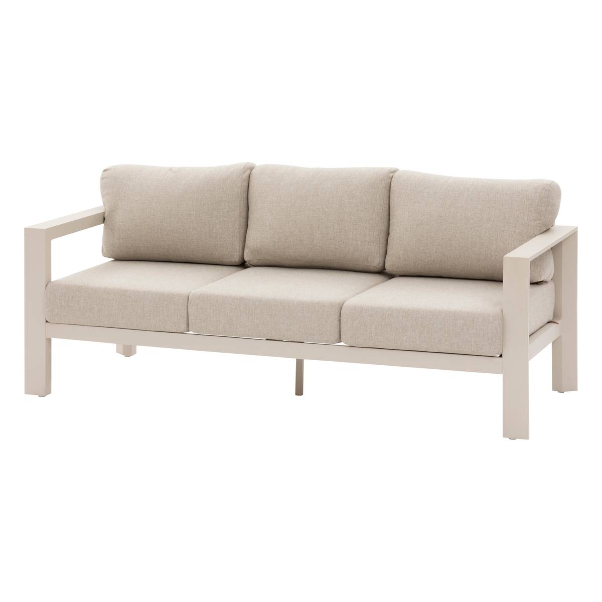 Garden sofa ÉVASION Clay 3 seats - Epoxy-treated aluminum, Olefin Clay