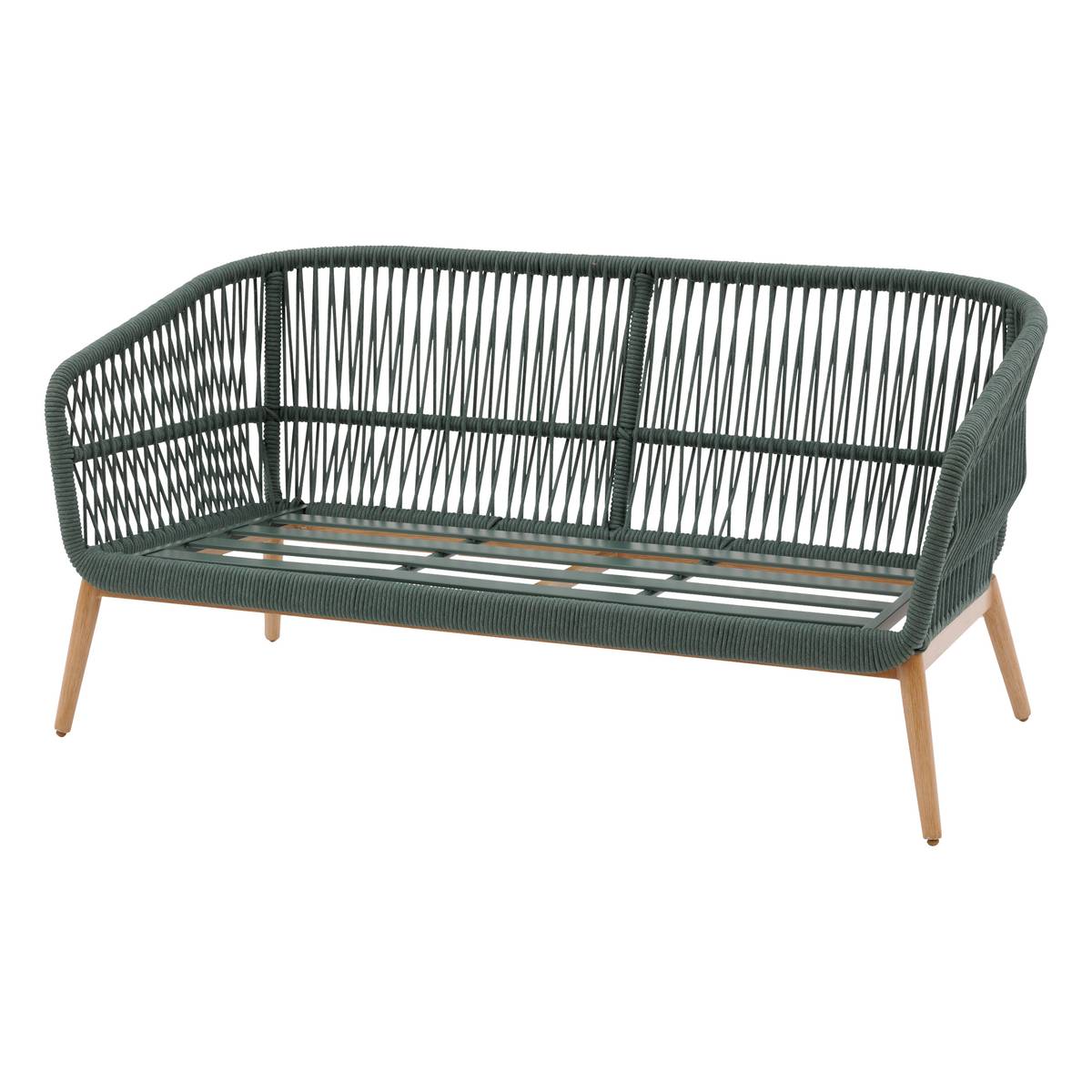 Garden lounge set ORISSA Olive green 5 seats - Epoxy-coated steel, Polyester Olive green
