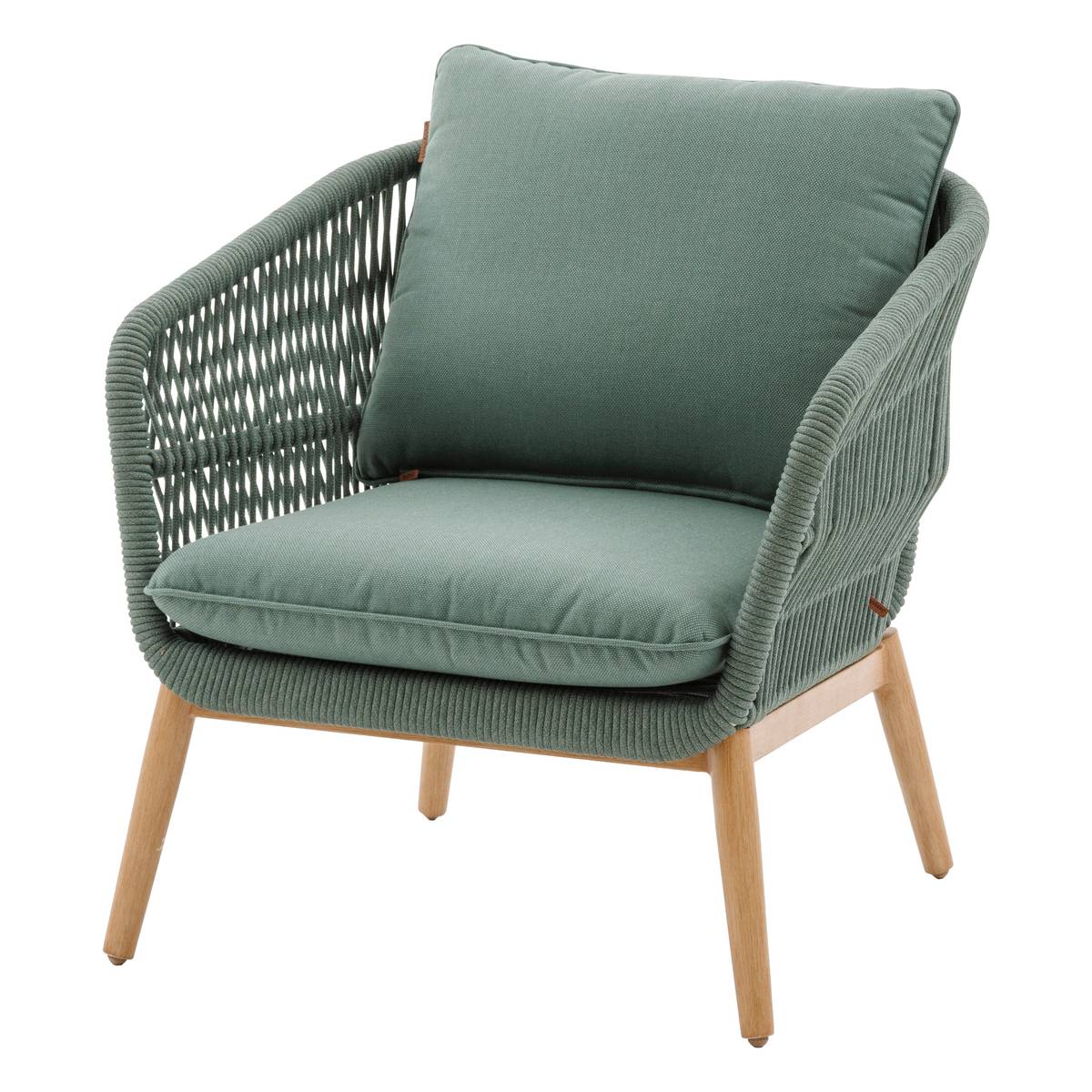 Garden lounge set ORISSA Olive green 5 seats - Epoxy-coated steel, Polyester Olive green