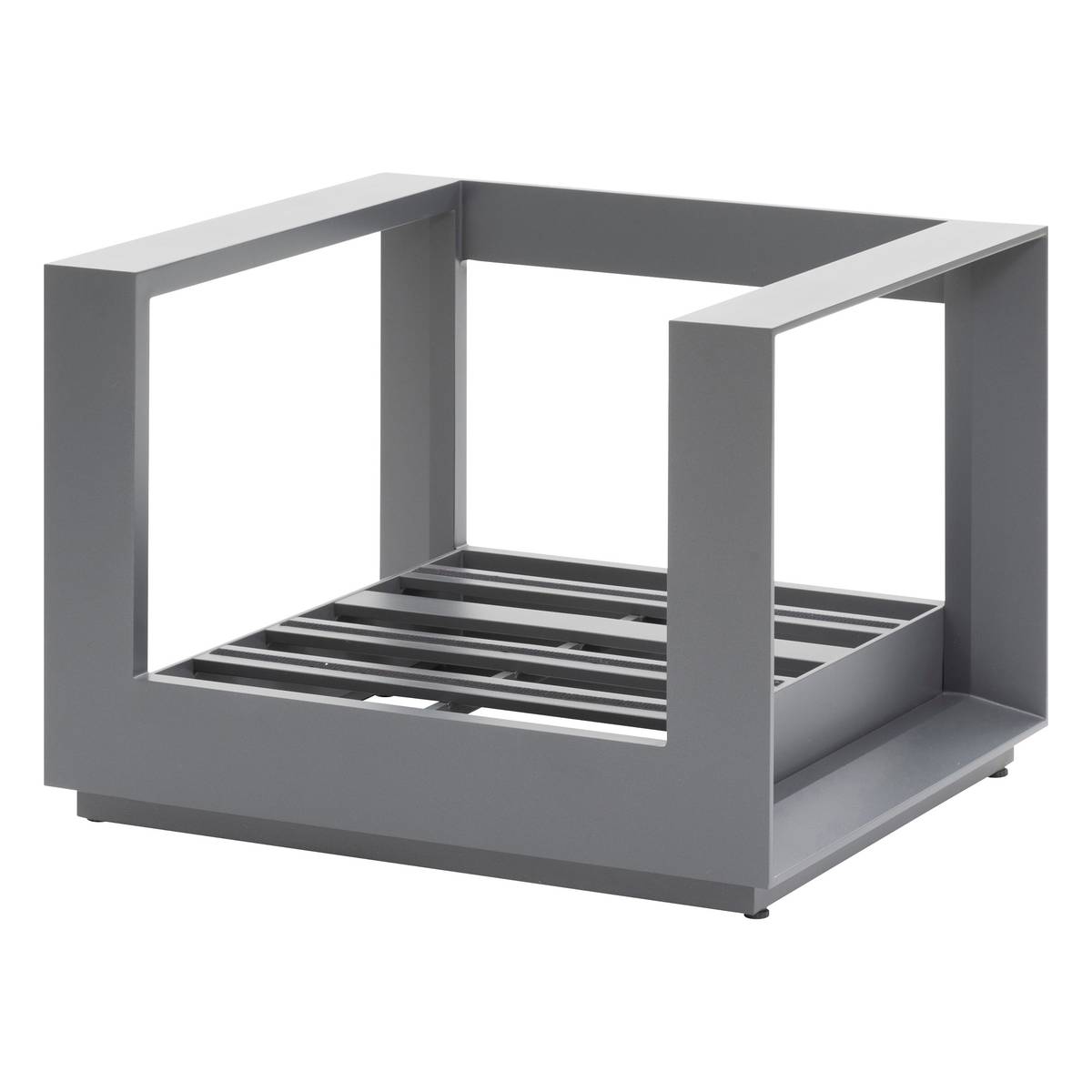 Rotating garden lounge set ALLURE Graphite 5 seats - Epoxy-treated aluminum, Polyester Grey / Graphite