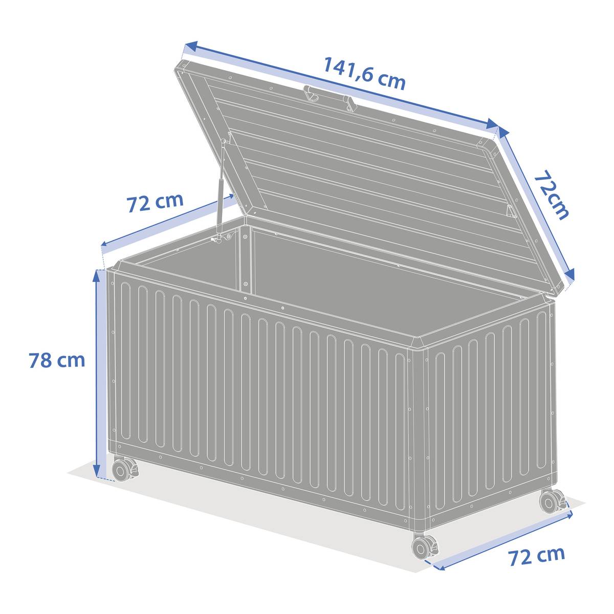 Storage chest EDENIO Graphite 670 L - Galvanized Steel, Epoxy Coated Aluminum Graphite