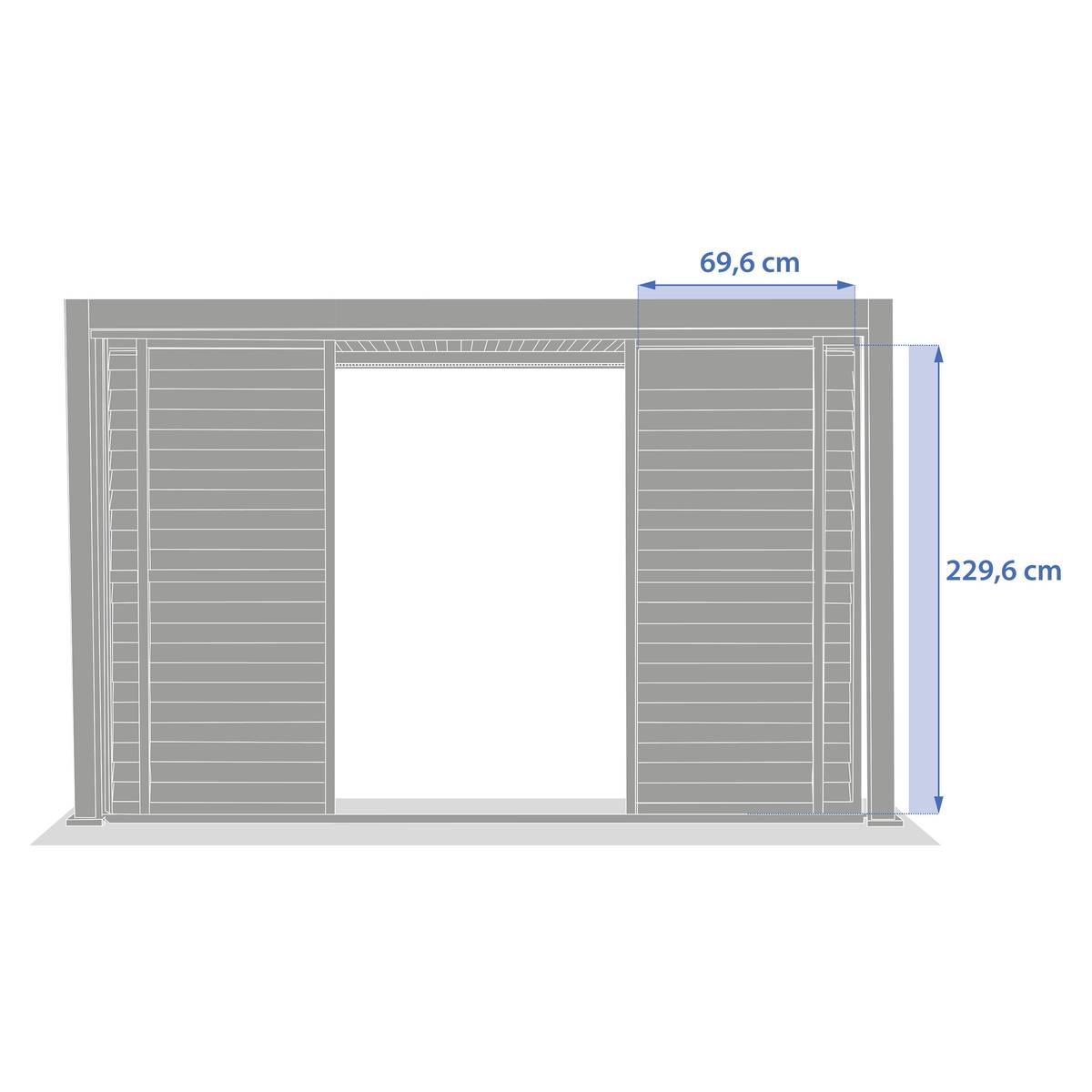 Sliding shutter for bioclimatic pergola EVORA Graphite For EVORA Side 3 m - 2.7 x 2.3 m - Epoxy-coated aluminium Graphite