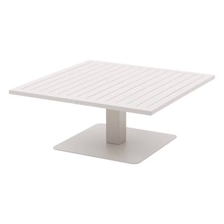 Square lift-up garden table SALIMIA Oat 110 x 110 x 69 cm - Epoxy-coated aluminum