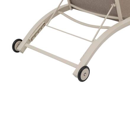 Sun lounger JIMANI Badianne / Clay 2 wheels - Epoxy-coated aluminum, Texaline
