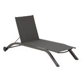 Sun lounger JIMANI Anthracite / Graphite 2 wheels - Epoxy-coated aluminum, Texaline Anthracite / Graphite