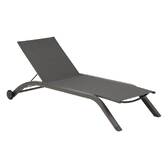 Sun lounger JIMANI Anthracite / Graphite 2 wheels - Epoxy-coated aluminum, Texaline Anthracite / Graphite