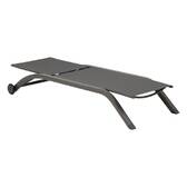 Sun lounger JIMANI Anthracite / Graphite 2 wheels - Epoxy-coated aluminum, Texaline Anthracite / Graphite