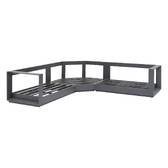 Garden corner sofa ALLURE Graphite 5 seats - Epoxy-treated aluminum, Polyester Grey / Graphite