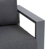 Garden corner sofa ALLURE Graphite 5 seats - Epoxy-treated aluminum, Polyester Grey / Graphite