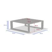 Square garden coffee table ALLURE Graphite 79 x 79 x 30 cm - Epoxy-coated aluminum Graphite