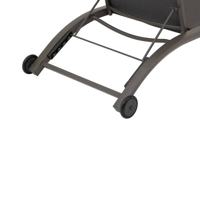Sun lounger JIMANI Anthracite / Graphite 2 wheels - Epoxy-coated aluminum, Texaline3509