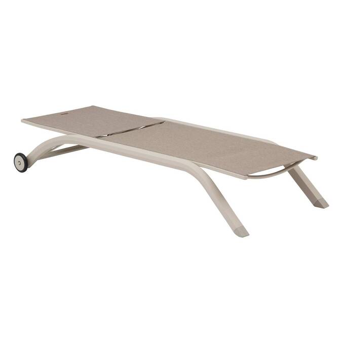 Sun lounger JIMANI Badianne / Clay 2 wheels - Epoxy-coated aluminum, Texaline3821