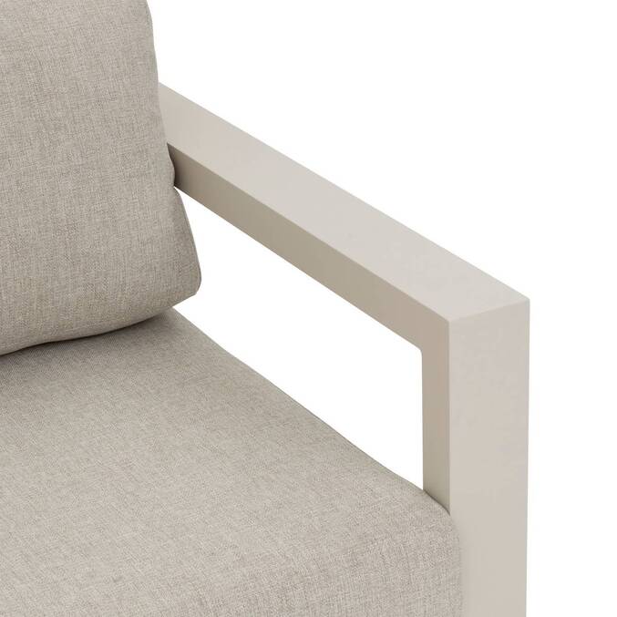 Garden corner sofa ÉVASION Clay / Linen 5 seats - Epoxy-treated aluminum, Olefin Clay / Linen