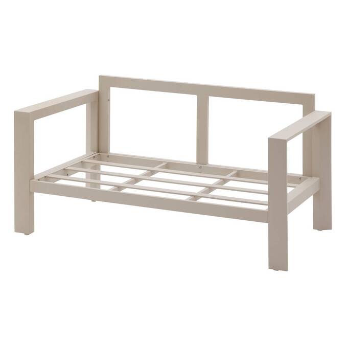Garden sofa ÉVASION Clay 2-seater - Epoxy-treated aluminum, Olefin Clay