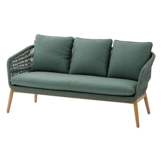 Garden lounge set ORISSA Olive green 5 seats - Epoxy-coated steel, Polyester Olive green