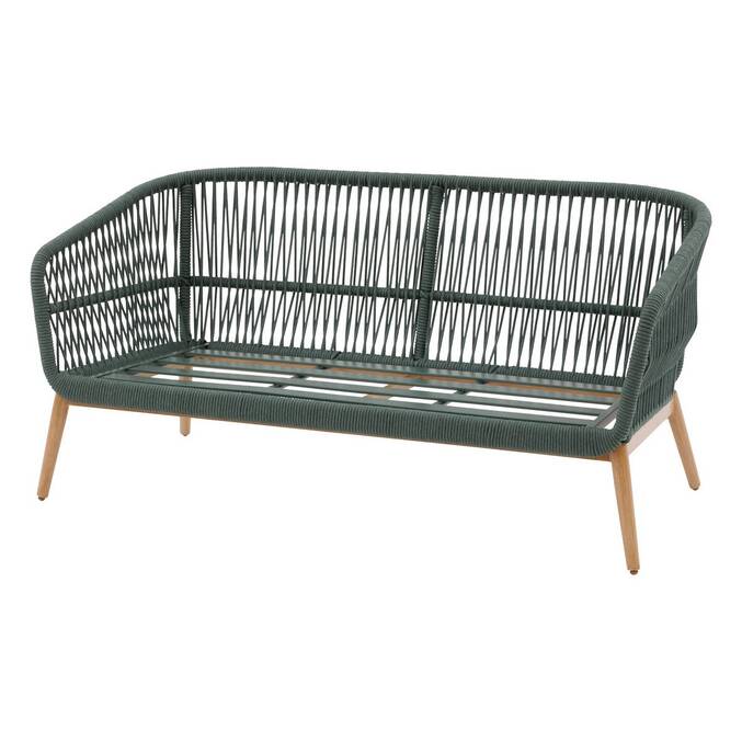 Garden lounge set ORISSA Olive green 5 seats - Epoxy-coated steel, Polyester Olive green