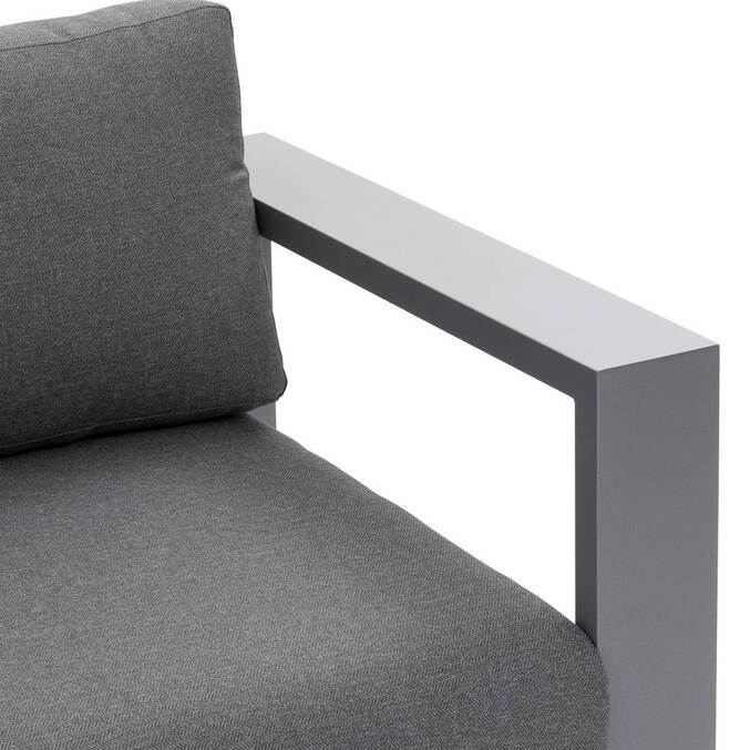 Rotating garden lounge set ALLURE Graphite 5 seats - Epoxy-treated aluminum, Polyester Grey / Graphite