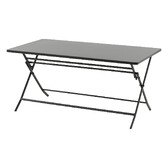 Rectangular garden table set Graphite and 6 stackable chairs GREENSBORO 1 garden table with a rectangular top for 6 seats and 6 stackable chairs Graphite