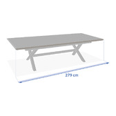 Extendable garden table AXIOME Teak Walnut & Graphite + 10 DIESE chairs 1 extendable garden table for 10 seats and 10 stackable chairs Teak / Graphite