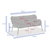 Garden set MELOANE Taupe 7-seater - Epoxy-treated steel, Woven resin Taupe