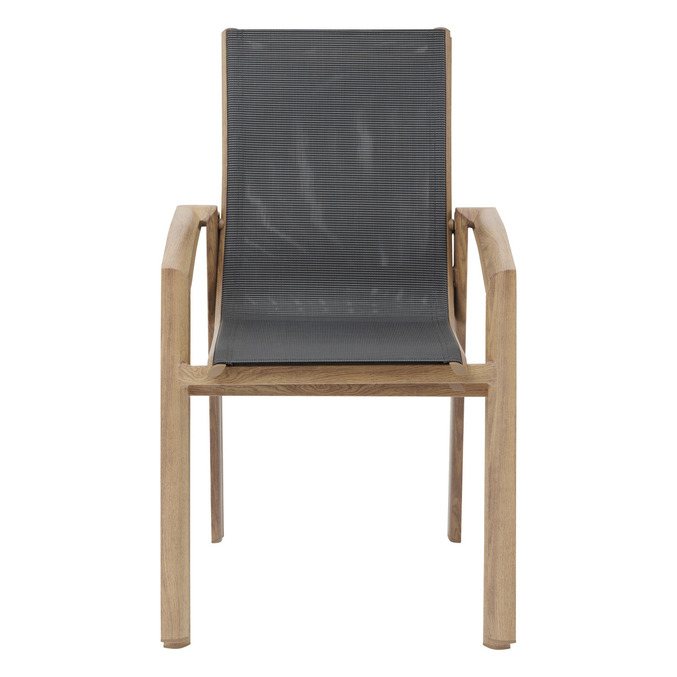 Extendable garden table AXIOME Honey & Graphite + 10 stackable AXANT chairs 1 extendable garden table for 10 seats and 10 stackable chairs Honey / Graphite