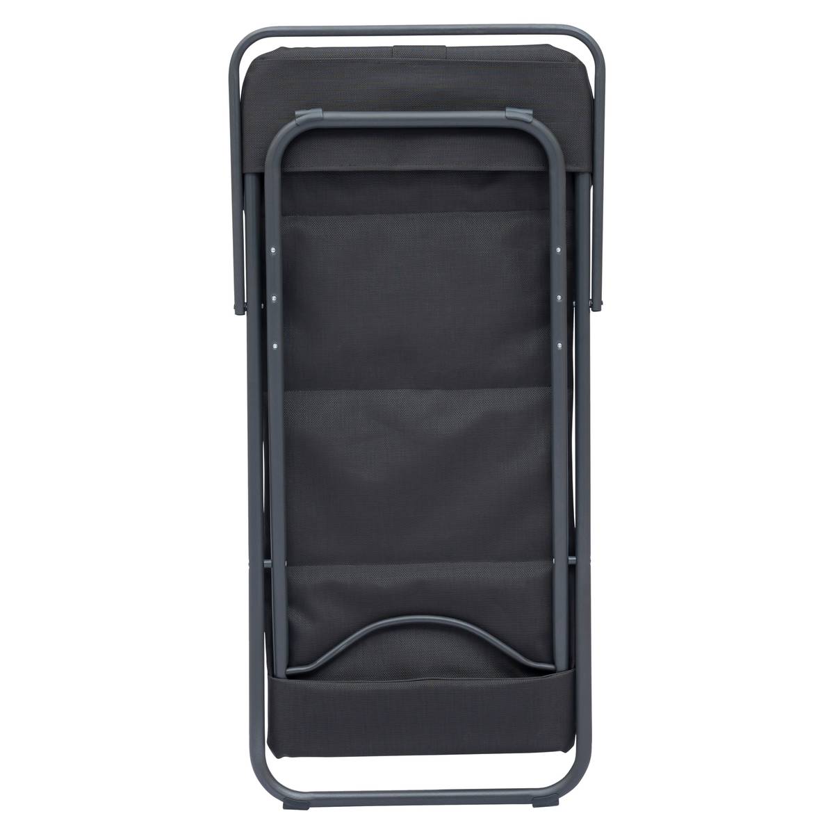 Stackable folding garden deck chair MIRAEL Anthracite / Graphite 3 positions - Epoxy-coated steel, Reinforced anti-rust treatment Anthracite / Graphite