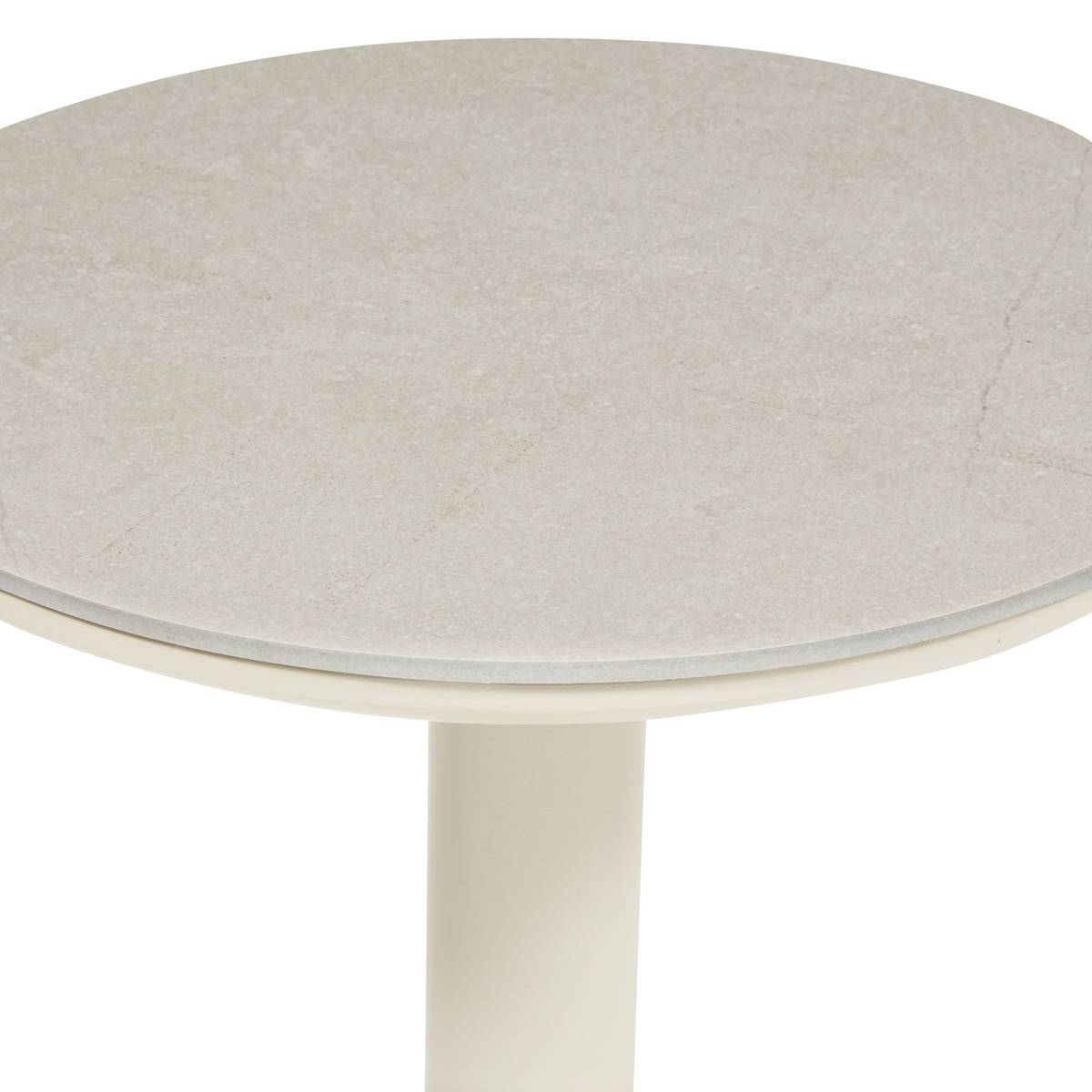 Round garden side table SOLETIA Clay 40 x 40 x 50 cm - Steel Clay