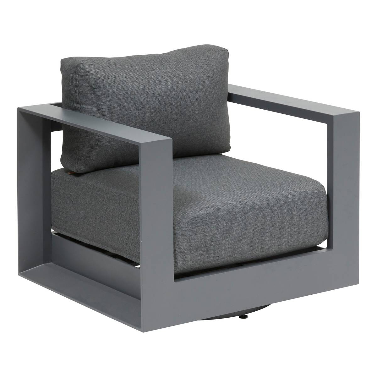 Swivel garden armchair ALLURE Grey / Graphite Epoxy-treated aluminum, Polyester Grey / Graphite