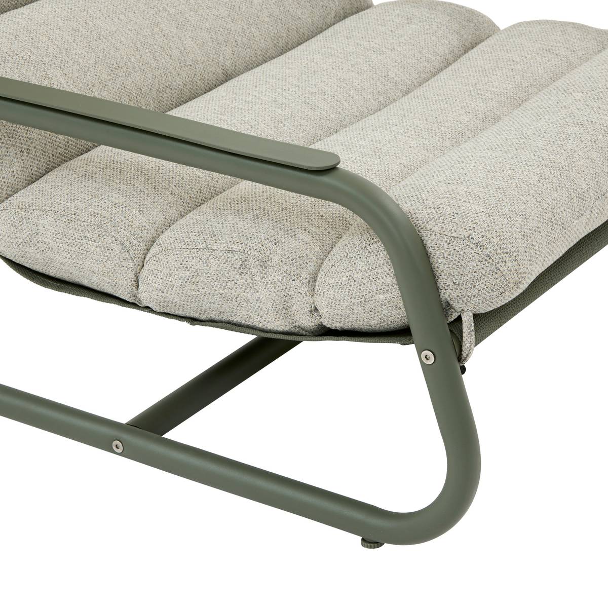 Garden lounge armchair CELESTAM Laurel green Epoxy-treated steel, Reinforced anti-rust treatment, Texaline Laurel