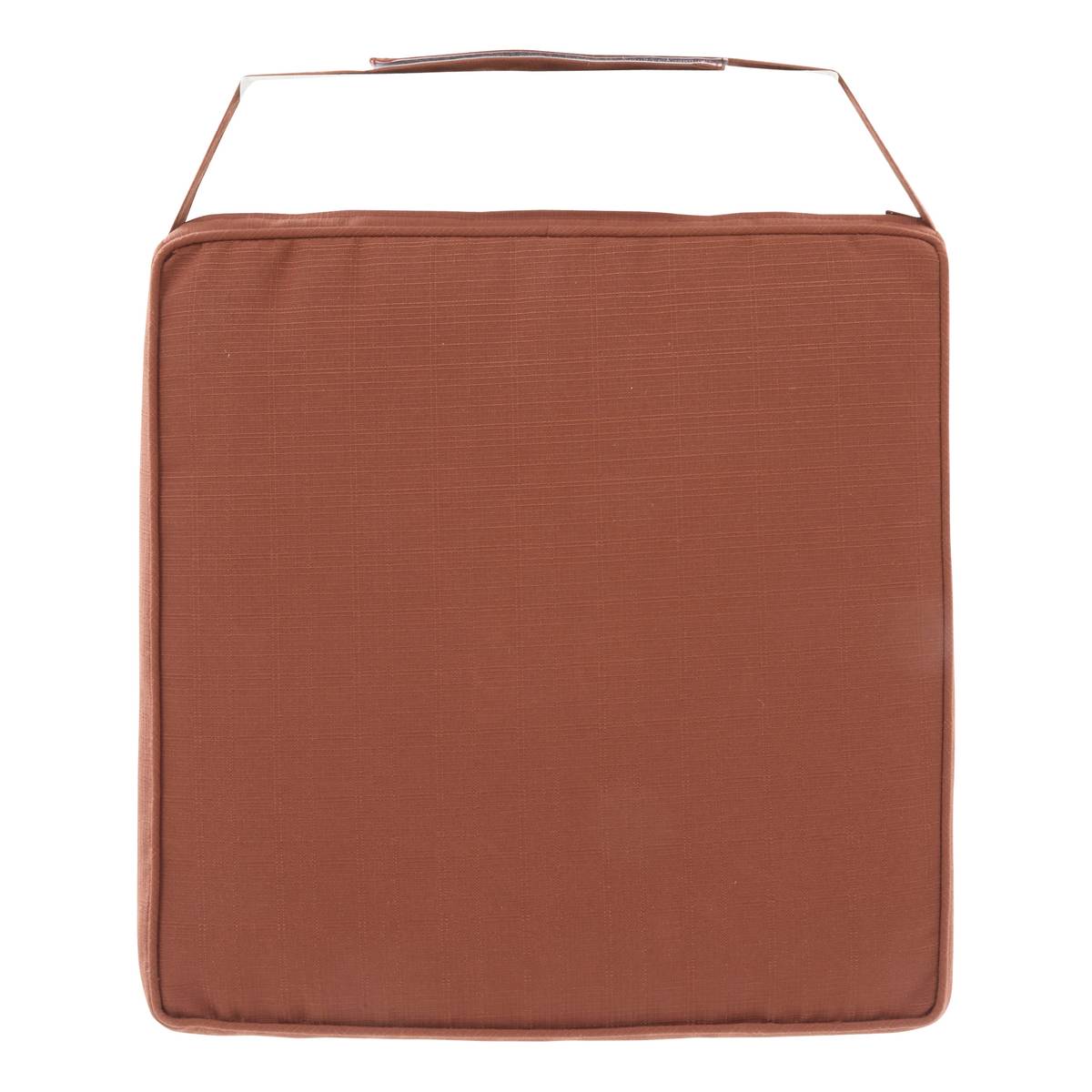 Chair cushion KORAÏ Mahogany 40 x 40 cm - Polyester Mahogany Brown