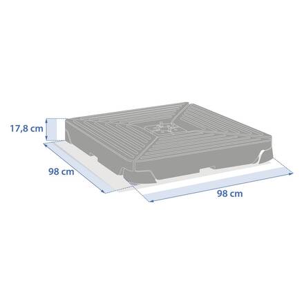Parasol base SOLIVIO Graphite 98 x 98 x 19.6 cm - Plastic