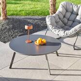 Round garden side table SAONA Graphite D.90 cm - Epoxy-treated steel, Reinforced anti-rust treatment Graphite